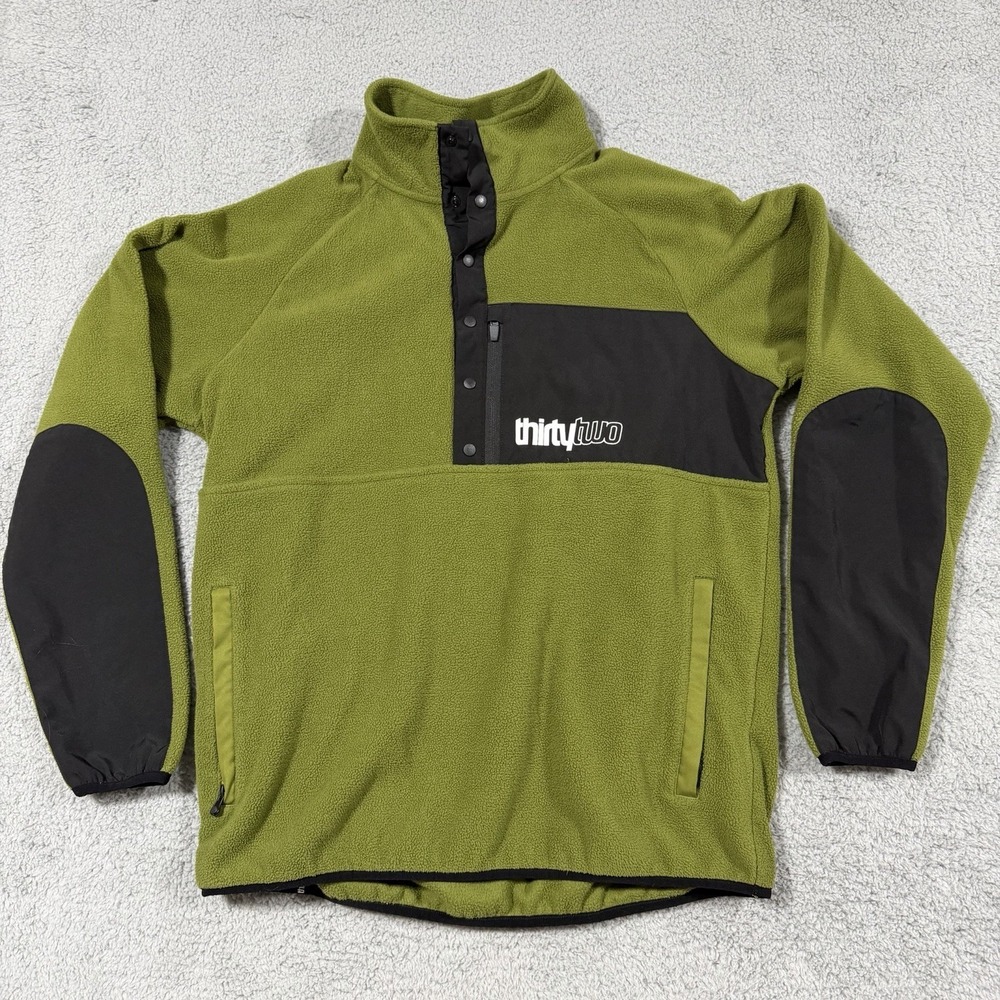 ThirtyTwo Mens Rest Stop Anorak Size Large Green Black